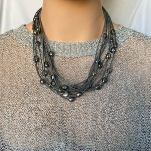 Peacock Grey 10-12mm Pearls Strands Necklace